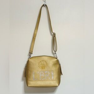 L'BRI Pure n' Natural Gold with Rhinestones crossbody purse new without tags!